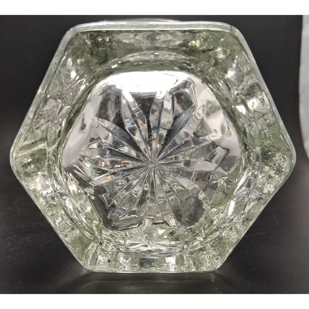 Vintage Hazel Atlas‎ Starburst Pressed Glass Vase 10 in.